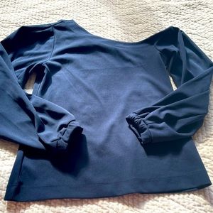 Banana Republic navy blue one off the shoulder blouse, size S